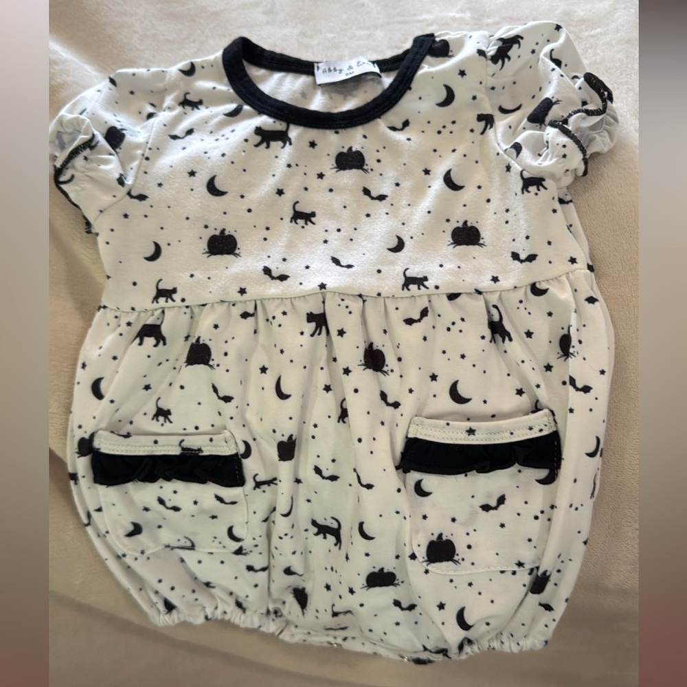 Adorable Black and White Moon and Stars Baby Romper